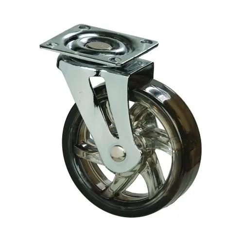 Roulette de meuble TOP O75mm transparent foncé sans frein - Sans marque Marque
