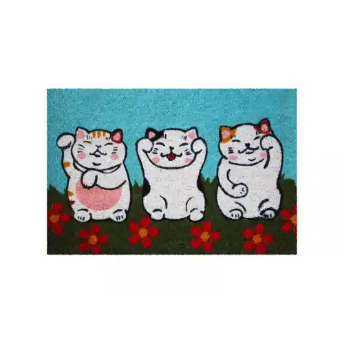 Pas Cher Tapis noir rectangulaire, l.40 x L.60 cm Chats - Sans marque