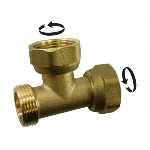 Té double m/f à visser laiton F 12 x 17 pour tube en cuivre - Sans marque Offre Spéciale