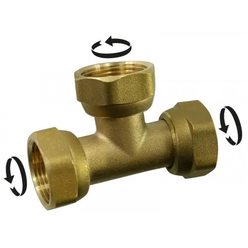 Té triple à visser laiton F 12 x 17 pour tube en cuivre - Sans marque Quantité Limitée