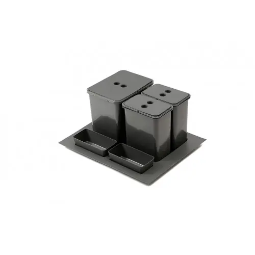 Trieur à déchets 1x16 + 2x8 l inséré dans tiroir 600 mm, anthracite - Sans marque Certifié