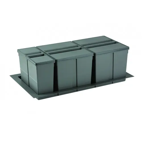 Trieur à déchets 9XL System 900mm 2x26l+1x11l gris - Sans marque Bon Marché