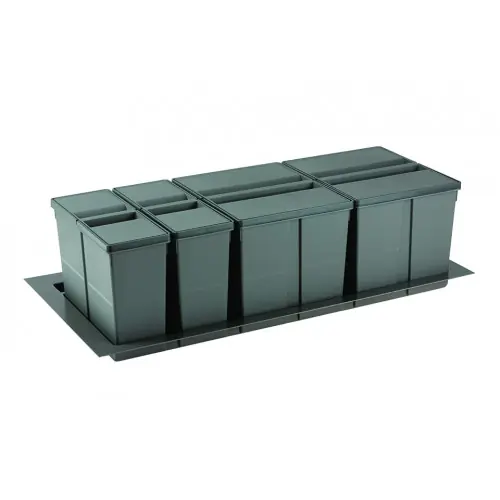 Bon Plan Trieur à déchets 9XL Systeme 1000mm 2x26l+2x11l gris - Sans marque