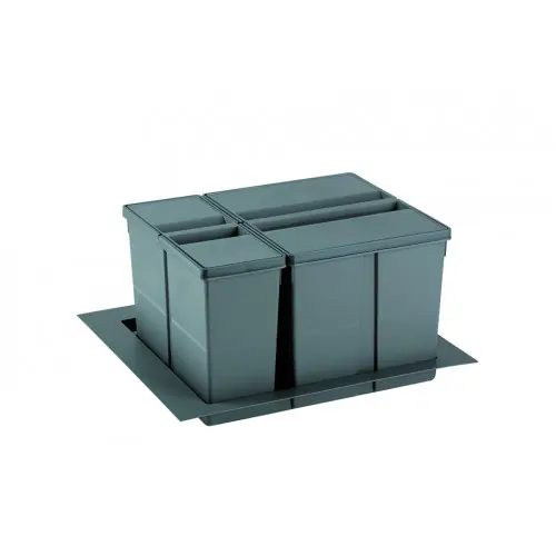 Trieur à déchets 9XL Systeme 600mm 1x26l+1x11l gris - Sans marque Meilleure Vente