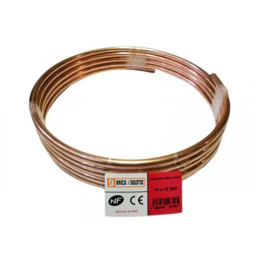 Tube d‘alimentation cuivre recuit, diam. 10 x 12 mm, en couronne de 5 m - Sans marque Offre Du Jour