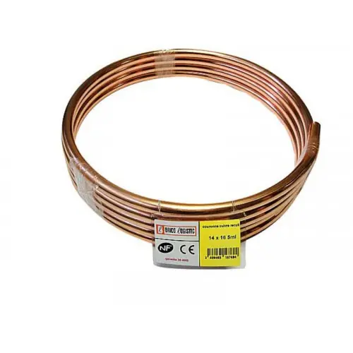 Tube d‘alimentation cuivre recuit, diam. 14 x 16 mm, en couronne de 5 m - Sans marque Populaire
