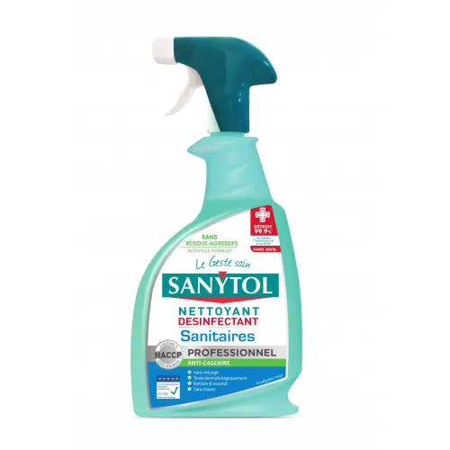 Promotion Nettoyant desinfectant Détartrant SANYTOL 0.75L - SANYTOL