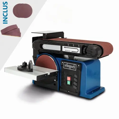 Promotion Ponceuse stationnaire à bande et à disque, SCHEPPACH Bts900, 370 watts - SCHEPPACH