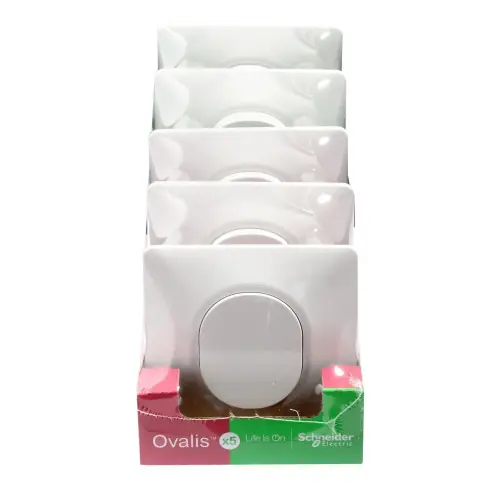 Lot de 5 interrupteurs va-et-vient complet Ovalis, SCHNEIDER ELECTRIC, blanc - SCHNEIDER ELECTRIC Offre Limitée