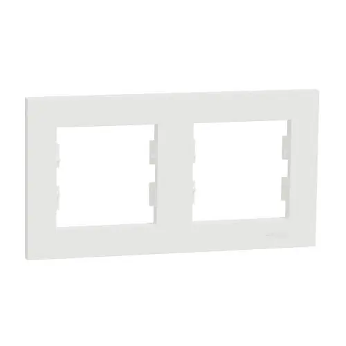 Plaque double horizontale Miluz, SCHNEIDER ELECTRIC, blanc - SCHNEIDER ELECTRIC Prix Promo
