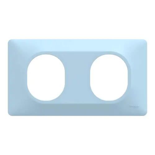 Plaque double Ovalis, SCHNEIDER ELECTRIC, bleu azurin - SCHNEIDER ELECTRIC Populaire