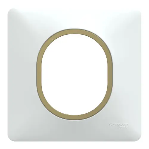 Expédition Rapide Plaque simple Ovalis, SCHNEIDER ELECTRIC, blanc bague effet laiton - SCHNEIDER ELECTRIC