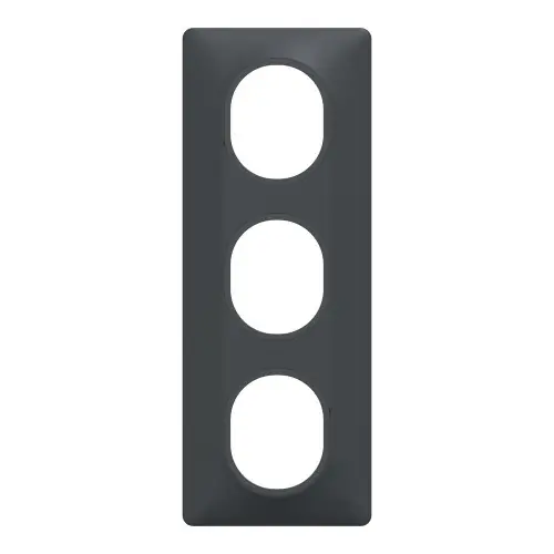 Nouveauté Plaque triple verticale Ovalis, SCHNEIDER ELECTRIC, gris anthracite - SCHNEIDER ELECTRIC