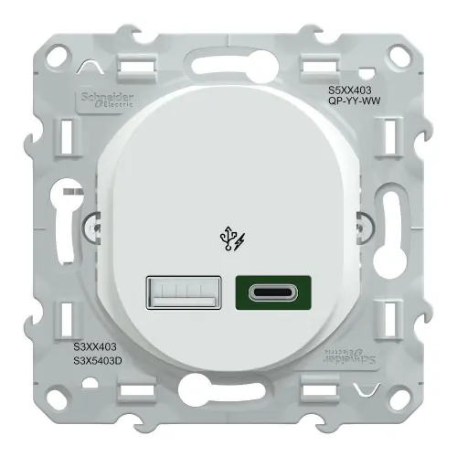 Prise chargeur usb A+C 7,5W 45W à assembler Ovalis, SCHNEIDER ELECTRIC, blanc – SCHNEIDER ELECTRIC Dernière Chance