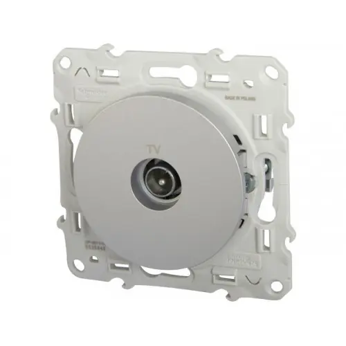 Prise Tv Odace, Gris Aluminium - SCHNEIDER ELECTRIC Vente Flash