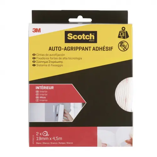2 rubans agrippant adhésifs blanc intérieur SCOTCH L.450 x l.19 mm – SCOTCH Prix Cassé