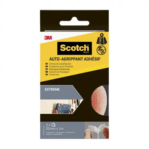 Offre Du Jour 2 rubans agrippant adhésifs transparent SCOTCH L.100 x l.25 mm – SCOTCH