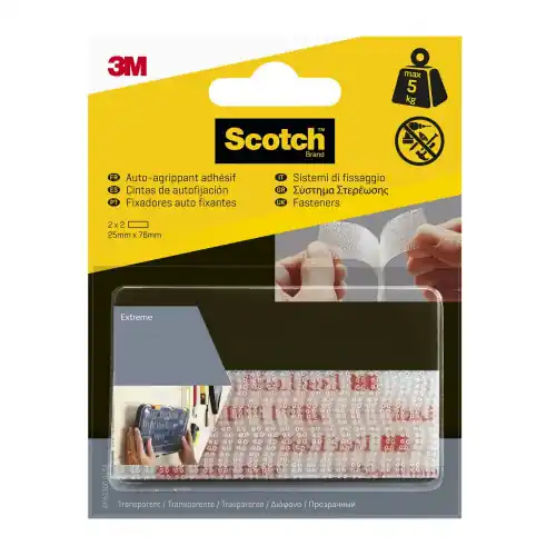 Acheter En Ligne 4 bandes auto-agrippantes transparent SCOTCH L.7.6 x l.25 mm – SCOTCH