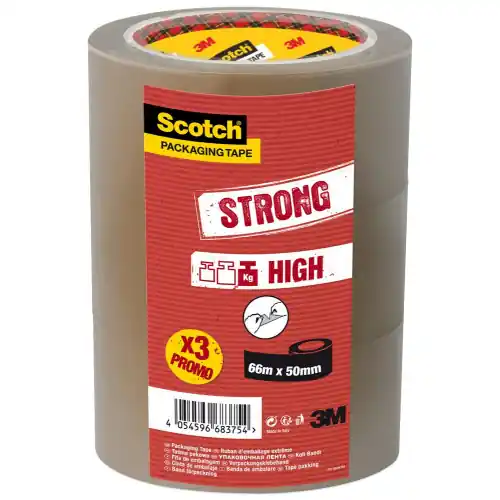 Populaire Lot de 3 adhésifs ruban d‘emballage Havane, SCOTCH marron, 48mm X 66M – SCOTCH