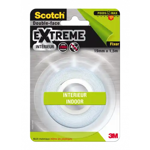 Rouleau adhésif double face intérieur SCOTCH EXTRÊME L.1.5 M x l.19 mm – SCOTCH Marque