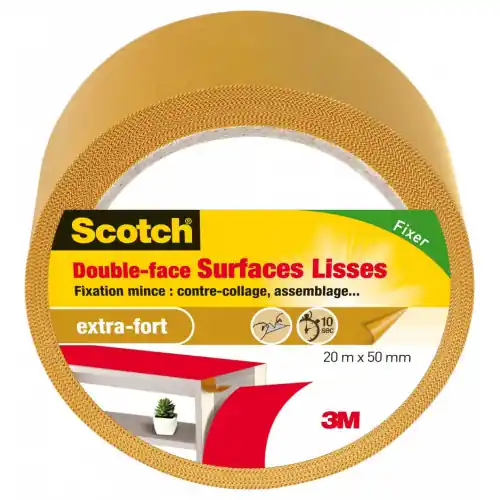 Marque Rouleau adhésif double face surfaces lisses SCOTCH L.20 M x l.50 mm – SCOTCH
