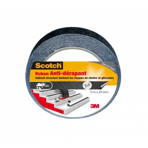Acheter En Ligne Ruban adhésif antidérapant de réparation SCOTCH, une face L.5 m x l.25 mm noir – SCOTCH