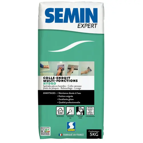 Commander Maintenant Enduit colle, poudre SEMIN EXPERT blanc 5 kg – SEMIN