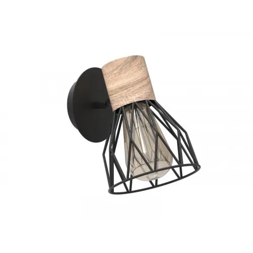 Applique, Nature Métal Noir / Bois Seynave Clayton 1 Lumière(S) – SEYNAVE Bon Plan