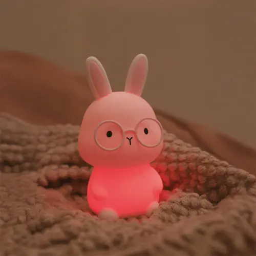 Prix Choc Lampe Bunny rechargeable, pvc, rose, H.16 cm LED - SEYNAVE