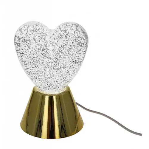 Lampe LED paillettes Dua, acier, blanc/doré, H.16.5cm – SEYNAVE Quantité Limitée