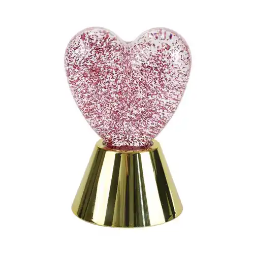 Lampe LED paillettes Dua, acier, rose/doré, H.16.5cm – SEYNAVE Promotion