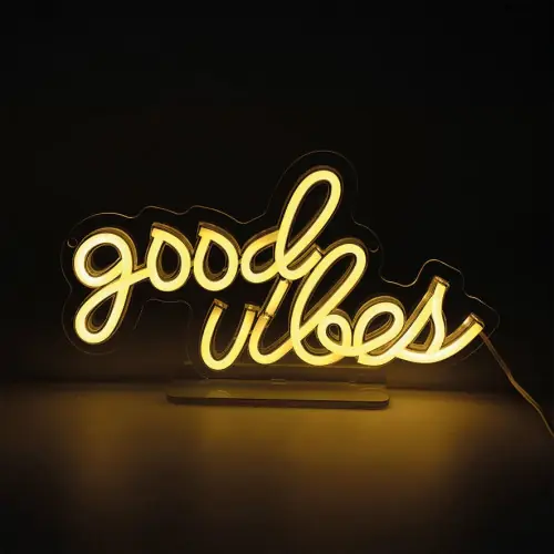 Super Prix Lampe/applique neon led good vibes pvc usb + interrupteur seynave - SEYNAVE