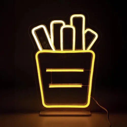 Expédition Rapide Néon LED, pvc blanc, Cornet de frites, SEYNAVE – SEYNAVE