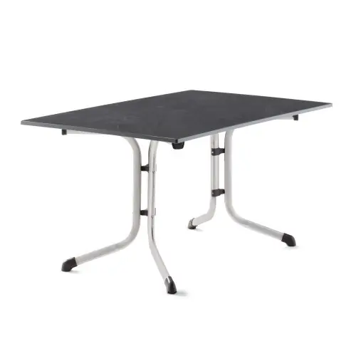 Table pliante 140 x 90 cm, plateau Vivodur® anthracite, structure gris clair – Sieger Offre Spéciale