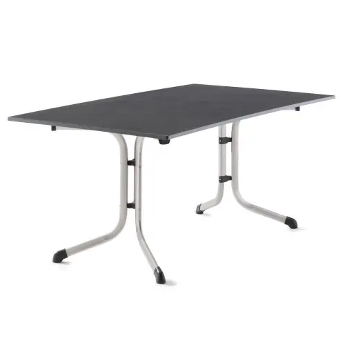 Solde Table pliante 165 x 95 cm, plateau Vivodur® anthracite, structure gris clair – Sieger