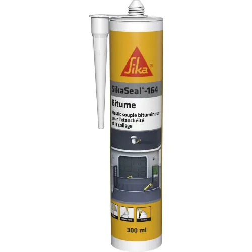 Offre Exclusive Mastic colle bitume SIKASEAL 164 noir SIKA 300 ml - SIKA