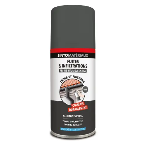 Usine Directe Résine bitumeuse fuite/infiltration Sintomateriaux gris spray 150ml - SINTO