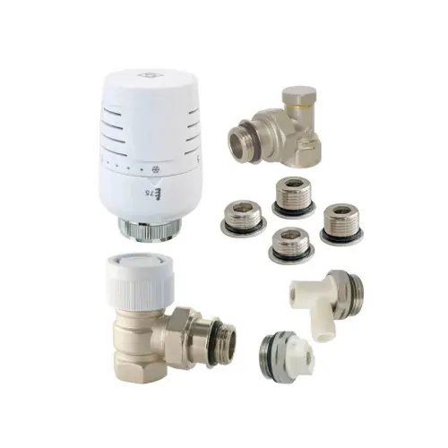 Kit thermostatique T302 équerre universel complet en laiton blanc – SOMATHERM FOR YOU Authentique