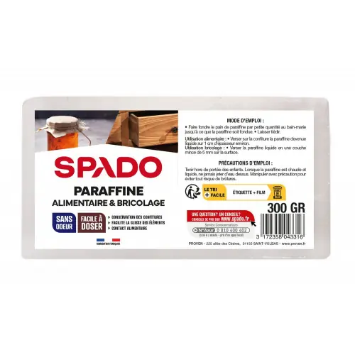 Pain paraffine solide universel ST WANDRILLE 300G – SPADO Bon Plan