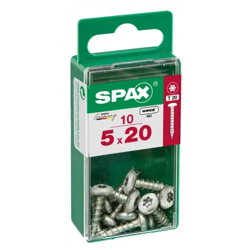 Expédition Rapide Lot de 10 vis acier tête ronde torx SPAX, Diam.5 mm x L.20 mm – SPAX