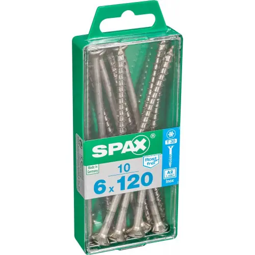 Top Vente Lot De 10 Vis En Acier Inoxydable, Empreinte Torx, 6X120 Mm – SPAX