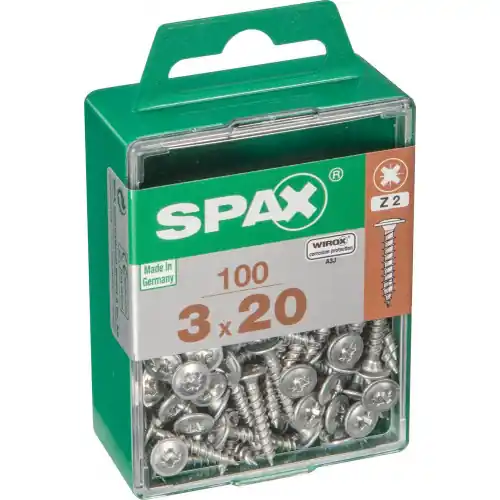 Lot De 100 Vis Acier Tête Bombée Spax, Diam.3 Mm X L.20 Mm – SPAX Marque
