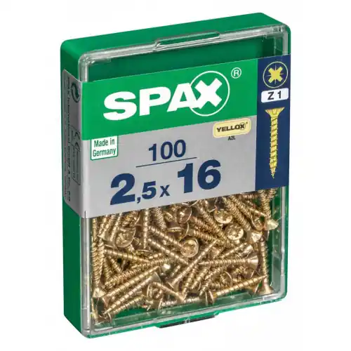 Achetez Aujourd&rsquo;hui Lot de 100 vis acier tête fraisée pozidriv SPAX, Diam.2.5 mm x L.16 mm – SPAX
