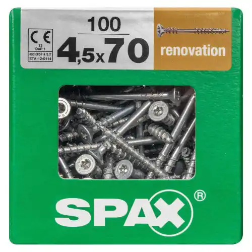 Usine Directe Lot De 100 Vis Acier Tête Fraisée Torx Spax, Diam.4.5 Mm X L.70 Mm – SPAX
