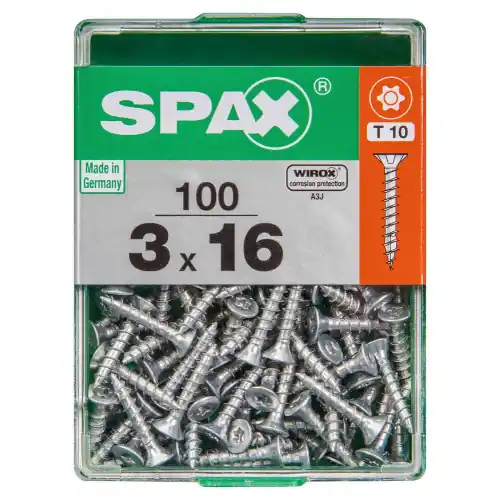 Prix Réduit Lot De 100 Vis Acier Tête Plate Spax, Diam.3 Mm X L.16 Mm – SPAX