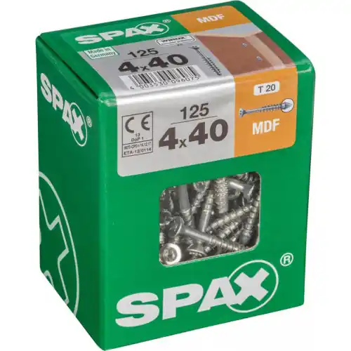 Lot de 125 vis acier tête fraisée SPAX, Diam.4 mm x L.40 mm – SPAX Acheter En Ligne