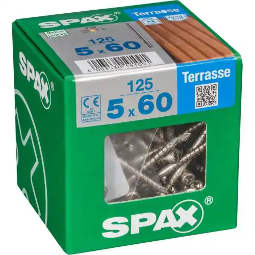 Lot de 125 vis inox tête cylindrique SPAX, Diam.5 mm x L.60 mm – SPAX Réduction