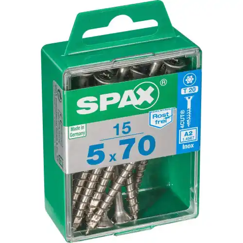 Lot De 15 Vis En Acier Inoxydable, Empreinte Torx, 5X70 Mm – SPAX Achetez Aujourd&rsquo;hui