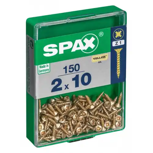 Soldes Lot de 150 vis acier tête fraisée pozidriv SPAX, Diam.2 mm x L.10 mm – SPAX
