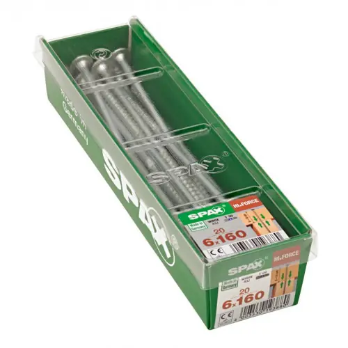 Vente Flash Lot de 20 vis acier tête fraisée bombée torx SPAX, Diam.6 mm x L.160 mm – SPAX